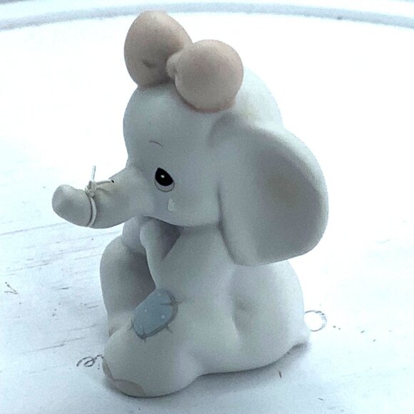 Vtg 1991 Enesco Samuel J. Butcher Signed Baby Girl Elephant Figurine 2.5" - Picture 2 of 6